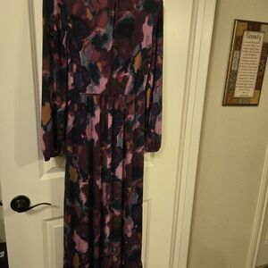 Elegant Purple Patterned Dress